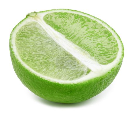 Photo for Limes half isolated on white background. limes fruit Clipping Path. Quality macro photo - Royalty Free Image