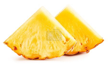 Photo for Pineapple piece isolated on white background. Ripe pineapple Clipping Path. - Royalty Free Image