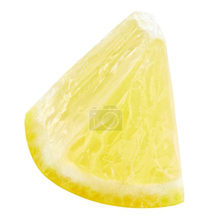 Téléchargez les photos : Tranche de citron isolée sur fond blanc. Citron fruits Clipping Path. Qualité macro photo - en image libre de droit