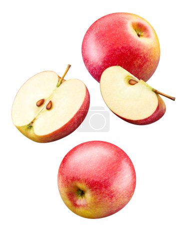 Foto de Ruta de recorte de manzana. Manzana roja aislada en blanco. Manzana roja profundidad completa del campo - Imagen libre de derechos