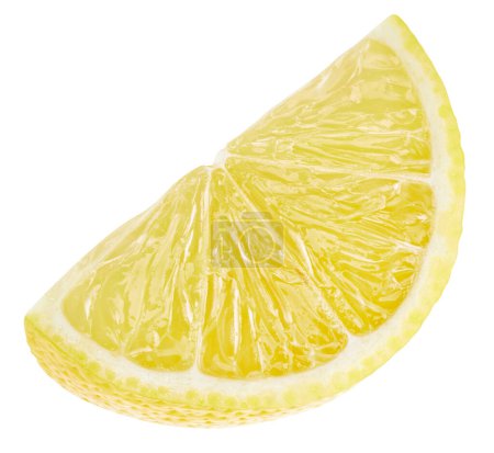 Foto de Corte de limón aislado sobre fondo blanco. Camino de recorte de fruta de limón. Calidad macro foto - Imagen libre de derechos