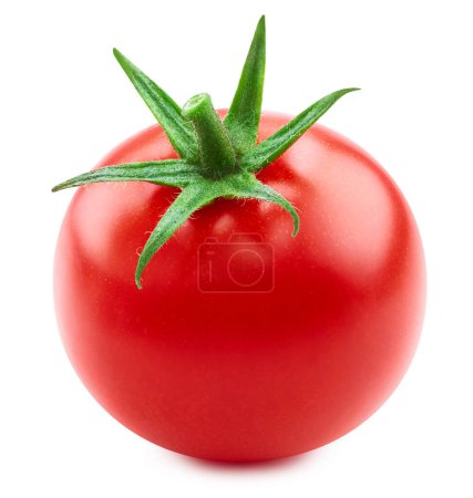 Foto de Legumbres de tomate aisladas en blanco. Camino de recorte de fruta fresca de tomate. Tomate macro foto - Imagen libre de derechos