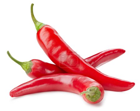 Photo for Chili pepper isolated on a white background. Chili hot pepper clipping path. Group chili peppers - Royalty Free Image