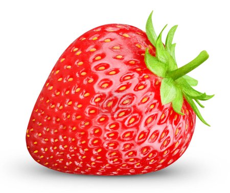 Photo for Strawberry isolated on white background. Fresh strawberry. Clipping path strawberry. Strawberry macro studio photo. - Royalty Free Image