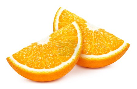 Photo for Orange slice. Fresh organic orange isolated on white background. Orange with clipping path - Royalty Free Image