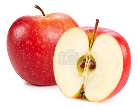 Téléchargez les photos : Pommes fraîches mûres Clipping Path. Pommes rouges isolées sur fond blanc. - en image libre de droit