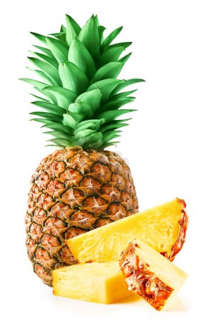 Photo for Pineapple collection isolated on white background. Pineapple set clipping path. - Royalty Free Image