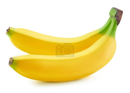 Foto de Plátanos maduros camino de recorte. Manojo de plátanos aislados sobre fondo blanco. - Imagen libre de derechos