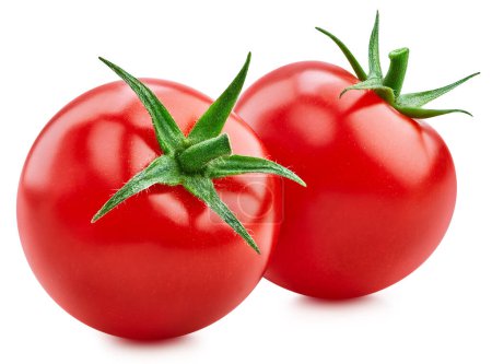 Téléchargez les photos : Tomate isolée sur fond blanc. Deux tomates rouges fraîches avec chemin de coupe - en image libre de droit