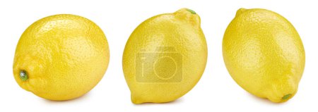 Téléchargez les photos : Collection de citrons isolés sur fond blanc. Citron fruits Clipping Path. - en image libre de droit