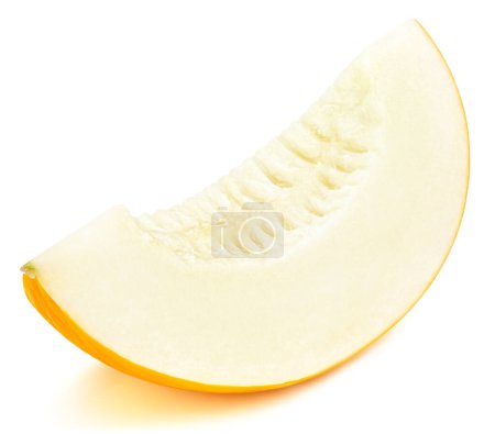 Photo for Ripe yellow melon on white background. Melon Clipping Path - Royalty Free Image