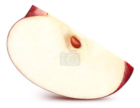 Foto de Rodajas de manzana roja aisladas sobre fondo blanco. Manzanas maduras frescas Recorte Camino - Imagen libre de derechos