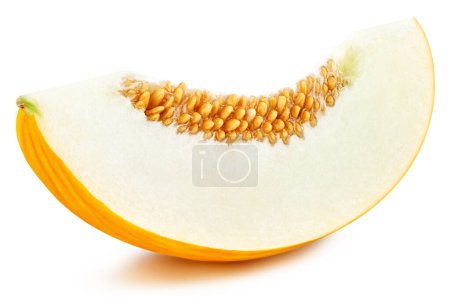 Photo for Ripe fresh honeydew melon slice. Melon Clipping Path - Royalty Free Image