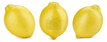 Foto de Colección de limón aislada sobre fondo blanco. Ruta de recorte de fruta limón. - Imagen libre de derechos