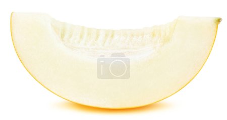 Photo for Mantaloupe melon slice isolated on white background. Melon Clipping Path - Royalty Free Image