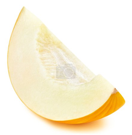 Photo for Ripe yellow melon on white background. Melon Clipping Path - Royalty Free Image