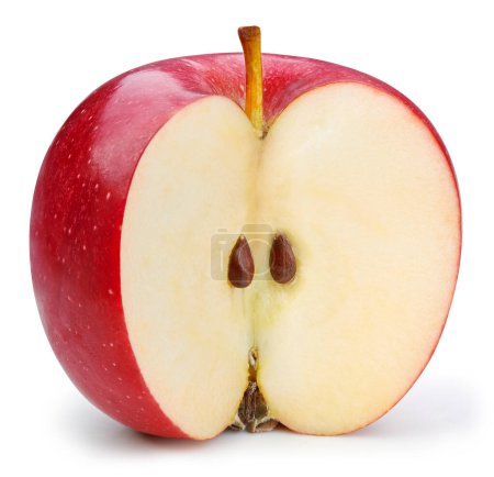 Téléchargez les photos : Pommes rouges à moitié isolées sur fond blanc - en image libre de droit