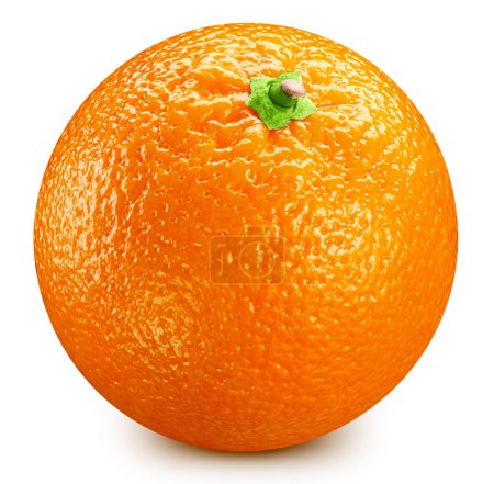 Foto de Naranja fresco aislado sobre fondo blanco. Recorte natural de naranja. Fruta orgánica fresca. Profundidad total del campo - Imagen libre de derechos