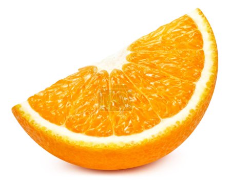 Photo for Orange slice isolated on white background. Orange citrus fruit clipping path. Orange macro studio photo - Royalty Free Image