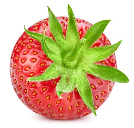 Photo for One strawberry with clipping path. Strawberry berry isolated on white background. - Royalty Free Image