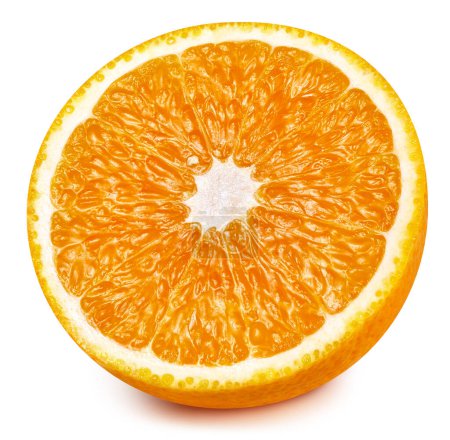 Photo for Orange half clipping path. Orange isolated on white background full depth of field - Royalty Free Image