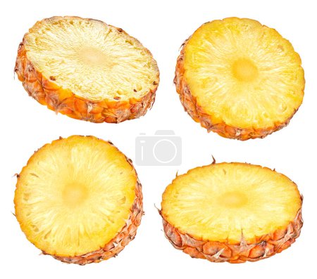 Photo for Pineapple with slices isolated on white. Pineapple collection. Pineapple isolated Clipping Path - Royalty Free Image