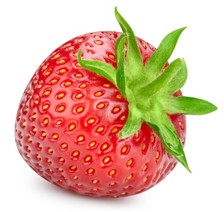 Téléchargez les photos : Une fraise avec un chemin de coupe. Fraise isolée sur fond blanc. - en image libre de droit