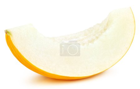 Photo for Mantaloupe melon slice isolated on white background. Melon Clipping Path - Royalty Free Image