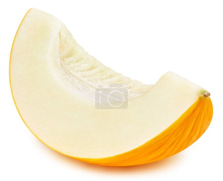 Téléchargez les photos : Tranche de melon de miellat frais mûr. Melon Clipping Path - en image libre de droit