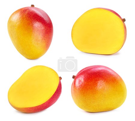 Téléchargez les photos : Mangue isolée sur fond blanc. Mangue fruits Clipping Path. macro photo qualité mangue - en image libre de droit