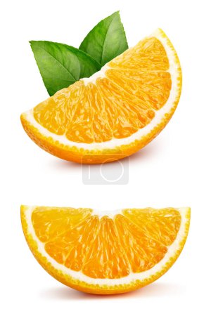 Téléchargez les photos : Orange frais isolé sur fond blanc. Orange avec des feuilles. Couper chemin orange. macro studio photo orange - en image libre de droit