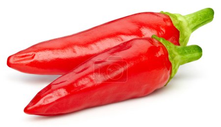 Photo for Red hot chili pepper isolated on white background. Cayenne pepper clipping path - Royalty Free Image