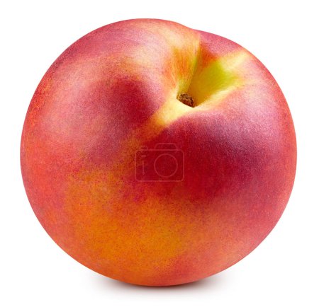 Photo for Peach isolated on white background. Peach fruit clipping path. Peach macro studio photo - Royalty Free Image