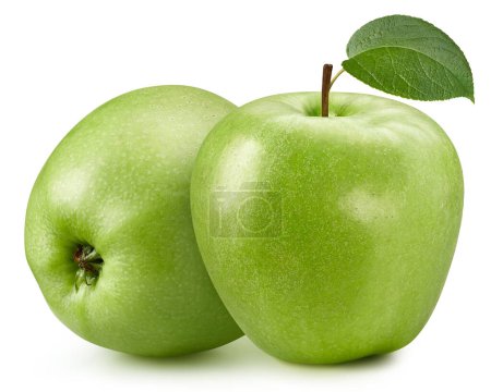 Photo for Fresh green apple isolated on white background. Apple clipping path. Fresh organic apple. Full depth of field - Royalty Free Image
