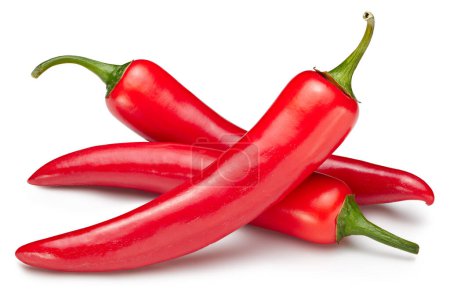 Photo for Clipping path hot chili peppers. Hot chili peppers. Peppers chili full macro shoot food ingredient on white isolated. - Royalty Free Image