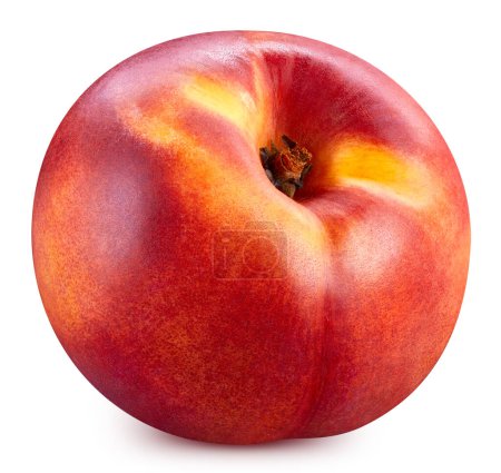 Photo for Peach Clipping Path. Ripe whole peach fruit isolated on white background with clipping path. Peach fruit set macro studio photo - Royalty Free Image