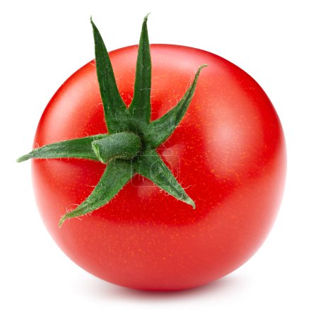 Téléchargez les photos : Une tomate mûre sur fond blanc. Une tomate avec un chemin de coupe. Macro tomate - en image libre de droit