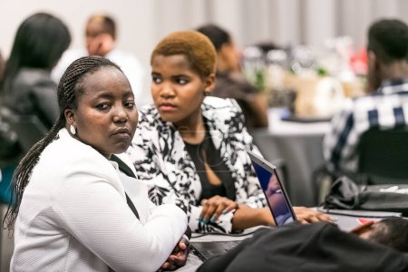 Photo for Johannesburg, South Africa - October 7, 2015: College students attending a business workshop - Royalty Free Image