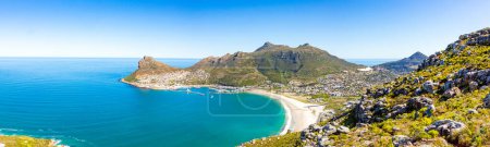 Téléchargez les photos : Hout Bay Paysage montagneux côtier avec flore fynbos au Cap, Afrique du Sud - en image libre de droit