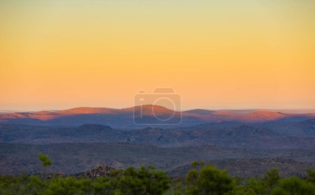 Early morning sunrise view of mountains in the Namaqualand region of South Africa