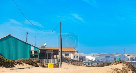 Old fishing village buildings  in small West Coast town of Port Nolloth, South Africa