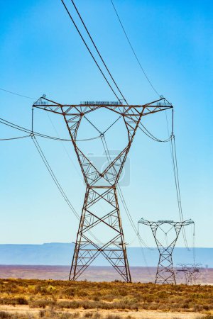 Electricity transmission pylon in the Namaqualand region of South Africa