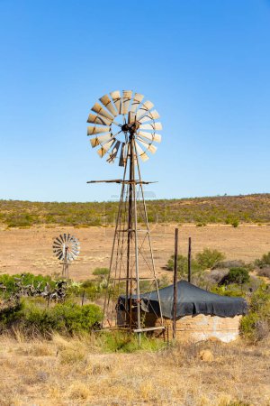 Farming windmill wind pump in the Namaqualand region of South Africa