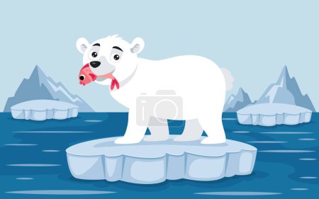Téléchargez les illustrations : Illustration de bande dessinée d'un ours polaire - en licence libre de droit