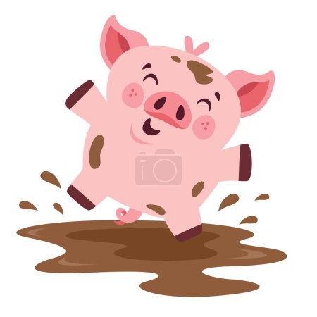 Cartoon-Illustration eines Schweins
