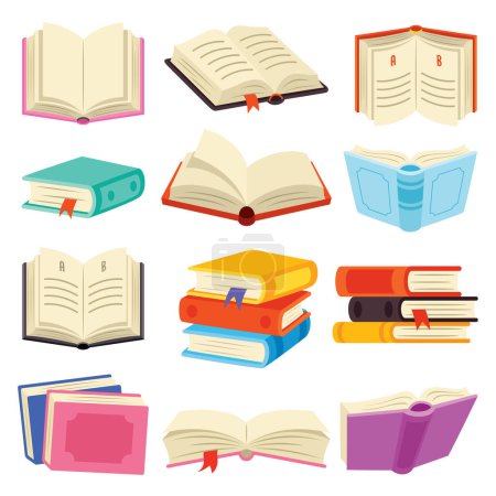 Illustration for Set Of Various Colorful Books - Royalty Free Image
