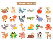 Set Of Cute Cartoon Animals Poster #647718920