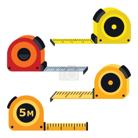 Illustration for Set Of Various Tape Measures - Royalty Free Image