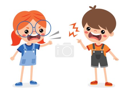 Illustration for Cartoon Illustration Of Kids Quarrel - Royalty Free Image