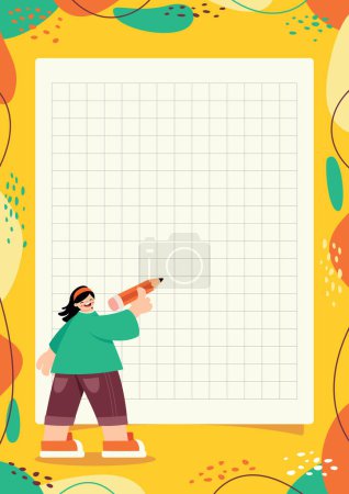 Illustration for Printable Blank Page Template For Notes - Royalty Free Image